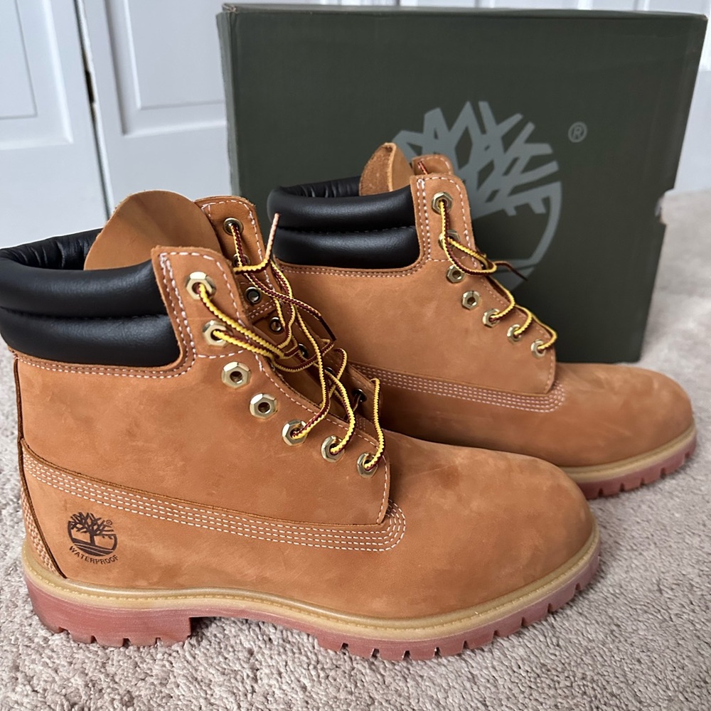Timberland Tan and Black Boots for Rugged Adventures